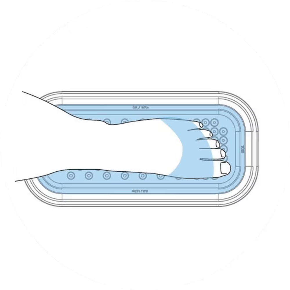 Illustration of foot in the foot tub